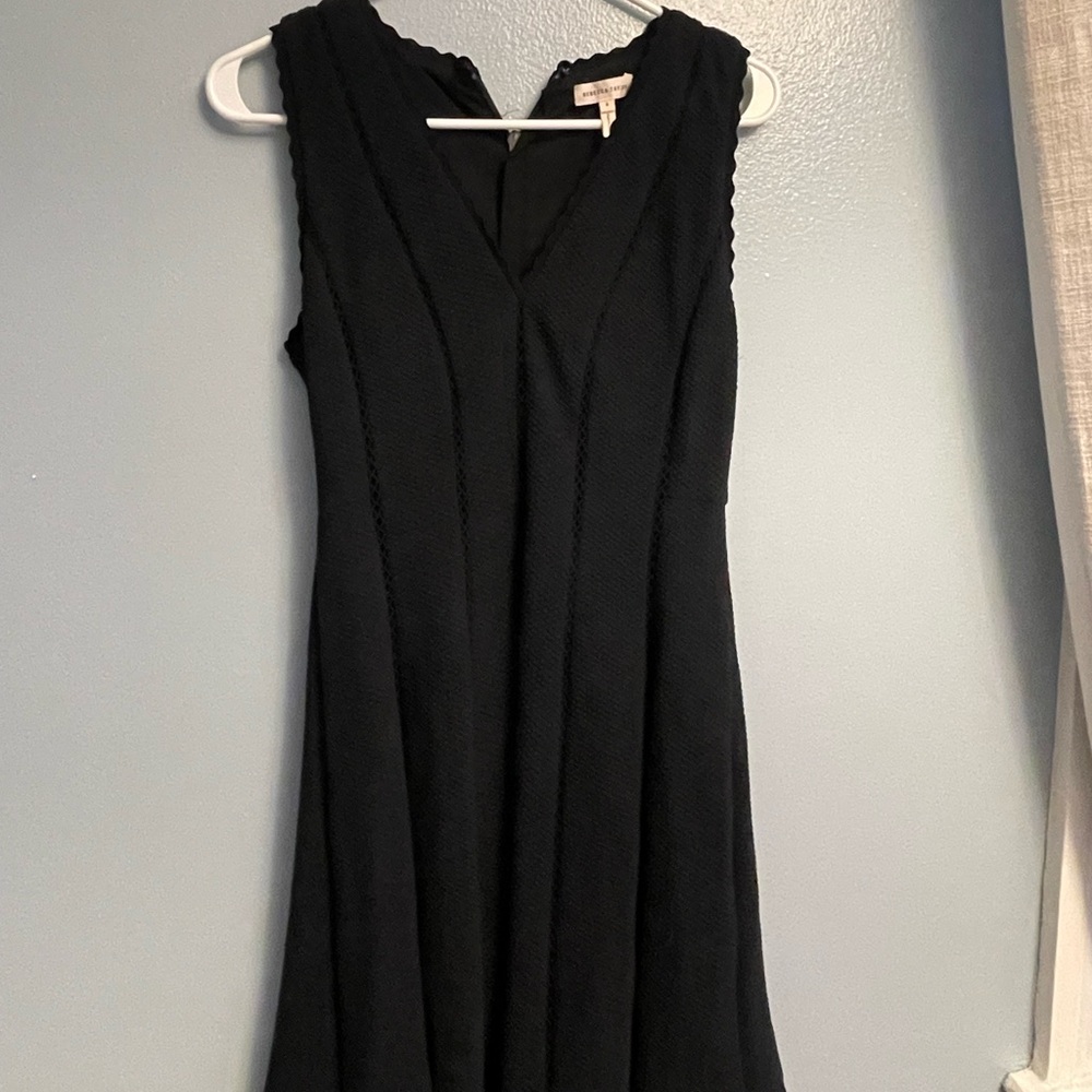 Rebecca Taylor Black Textured Midi Dress